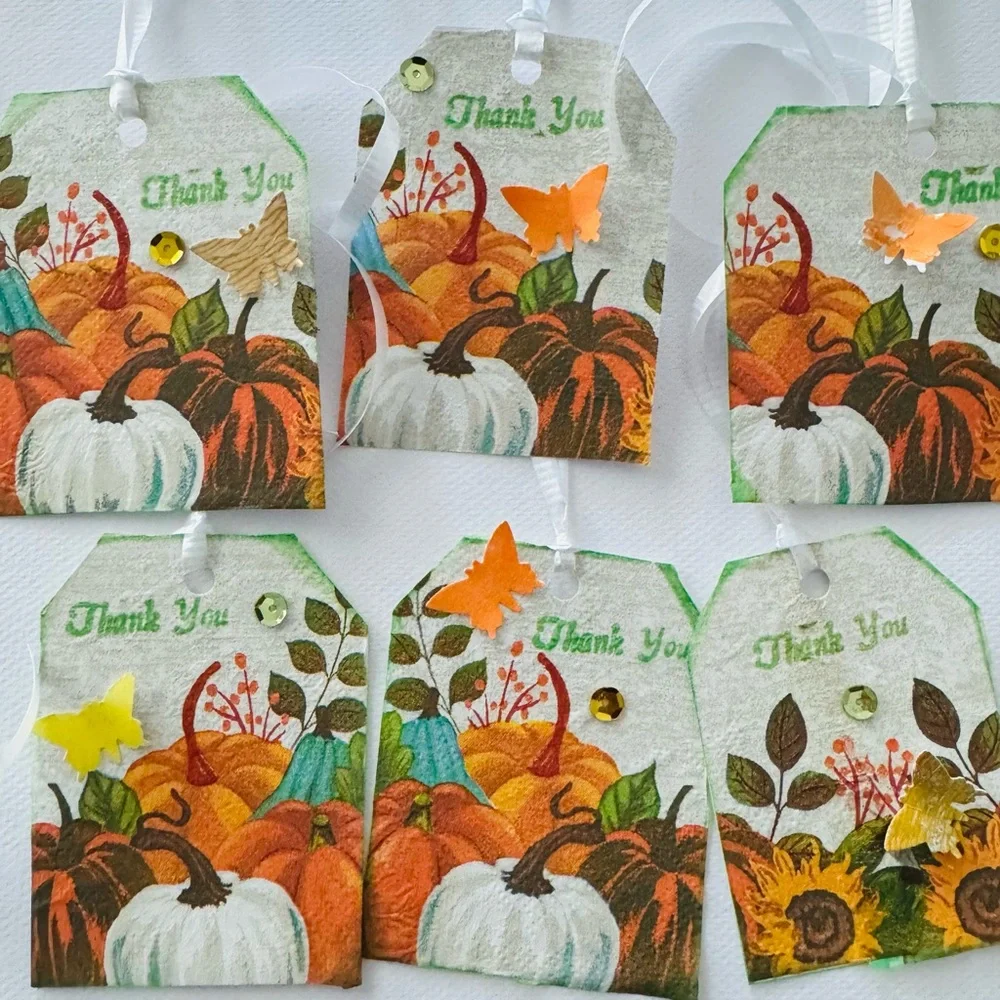 12 Fall Pumpkin Thank You Gift Tags – O